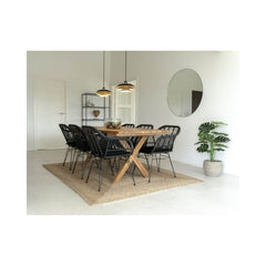 Scaun dining negru/negru din poliratan Trieste House Nordic