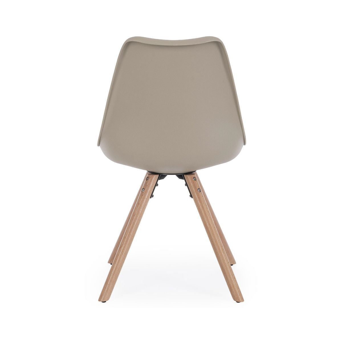 Scaun dining taupe din piele sintetica si lemn New Trend Bizzotto