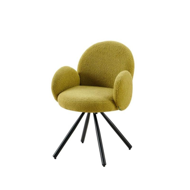 Scaun dining,verde oliv , tapiserie textil  si cadru metalic, rotativ, 60x84x61 cm DC71