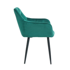 Pachet 3+1 Scaun tip fotoliu, living/ dining tapiserie catifea, cadru metalic, fix, 62x58x82, VERDE