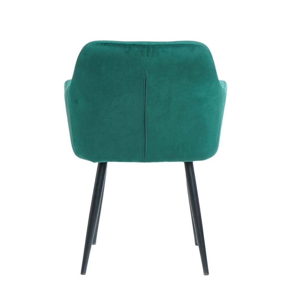 Pachet 3+1 Scaun tip fotoliu, living/ dining tapiserie catifea, cadru metalic, fix, 62x58x82, VERDE