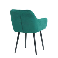 Pachet 3+1 Scaun tip fotoliu, living/ dining tapiserie catifea, cadru metalic, fix, 62x58x82, VERDE