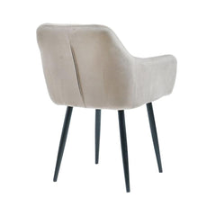 Pachet 3+1 Scaun tip fotoliu, living/dining, tapiserie catifea, cadru metalic, fix, gri, 62x58x82