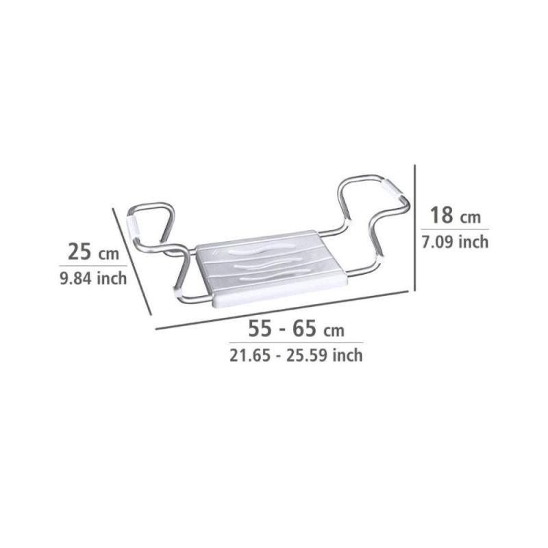 Scaunel ajustabil 55-65 cm pentru cada, alb, din plastic si aluminiu, Secura Wenko