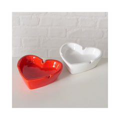 Scrumiera rosie din ceramica Heart Boltze