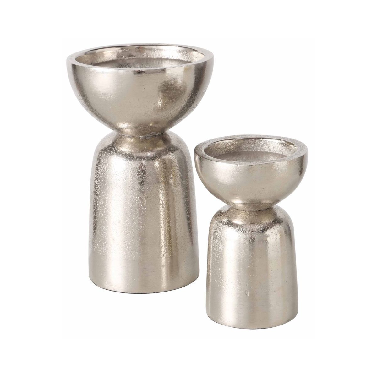 Set 2 suporturi de lumanare argintii din metal 17 / 12 cm Cylin Boltze