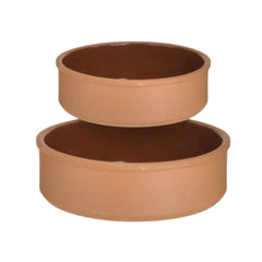 Set 2 Vase ceramice pentru cuptor, Ø23x6cm, resp Ø19x6 cm, maro