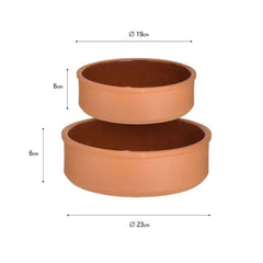 Set 2 Vase ceramice pentru cuptor, Ø23x6cm, resp Ø19x6 cm, maro