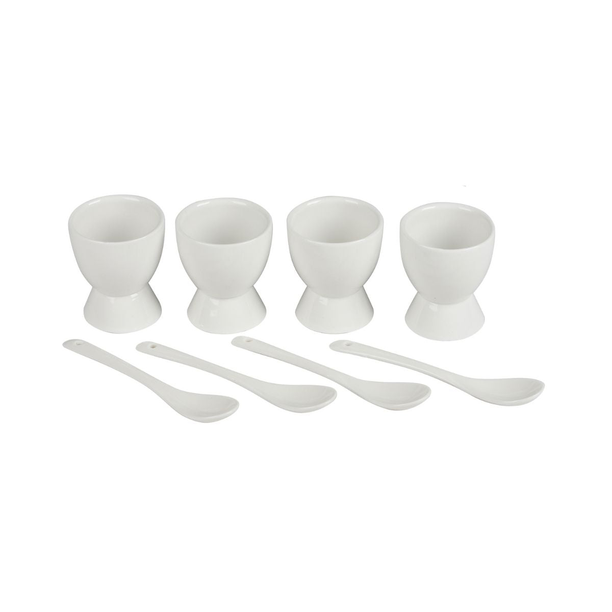 Set 4 suporturi cu lingurite pentru ou, albe, din ceramica,Ø5,5x6,3 cm Egg Cup Urban Living