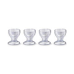 Set 4 suporturi pentru ou, argintii, din metal, Ø5x5,5, Egg Cup Zeller