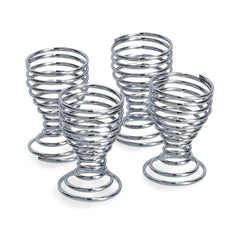 Set 4 suporturi pentru ou, argintii, din metal, Ø5x5,5, Egg Cup Zeller