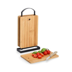 Set 4 tocataore cu suport, maro, din bambus, 30 cm, Cutting board Zeller