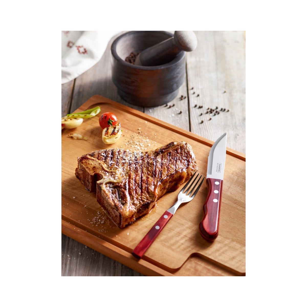 Set 6 cutite Jumbo Steak rosu Tramontina