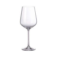 Set de 16 pahare pentru vin rosu, vin alb, sampanie si apa, transparent, din cristal de Bohemia, 500/490/210/600 ml, Globo