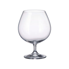 Set de 2 pahare pentru coniac, transparent, din cristal de Bohemia, 690 ml, Golden Prague Collection