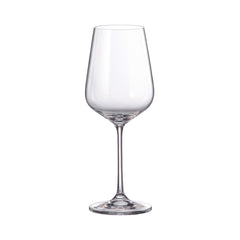 Set de 4 pahare pentru vin alb, transparent, din cristal de Bohemia, 490 ml, Globo