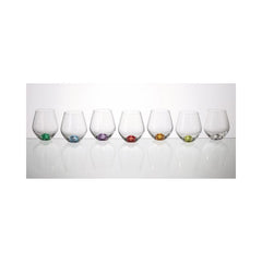 Set de 6 pahare pentru apa, multicolor, din cristal de Bohemia, 500 ml, Tori Color