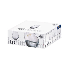 Set de 6 pahare pentru coniac, transparent, din cristal de Bohemia, 500 ml, Tori Titanium