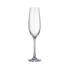 Set de 6 pahare pentru sampanie, transparent, din cristal de Bohemia, 260 ml, Verona Flute