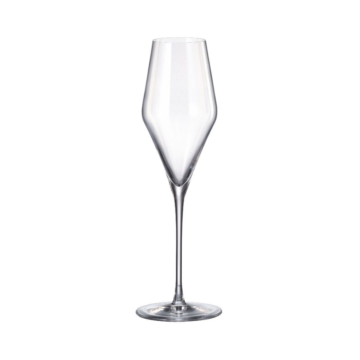 Set de 6 pahare pentru sampanie, transparent, din cristal de Bohemia, 290 ml, Louvre Flute