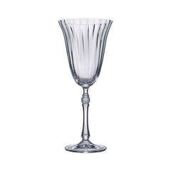 Set de 6 pahare pentru vin rosu, transparent, din cristal de Bohemia, 350 ml, Waterfall