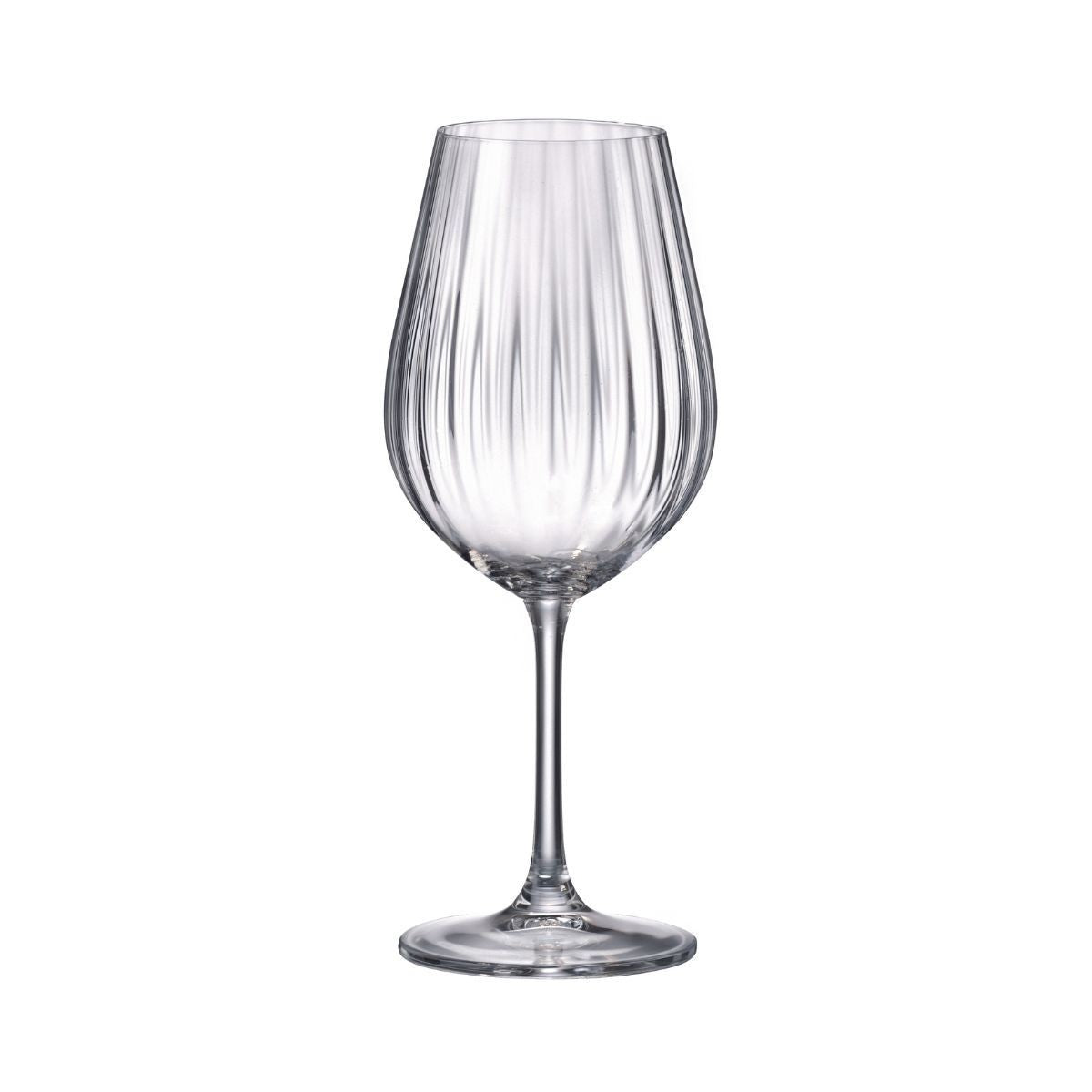 Set de 6 pahare pentru vin rosu, transparent, din cristal de Bohemia, 520 ml, Sarah Waterfall