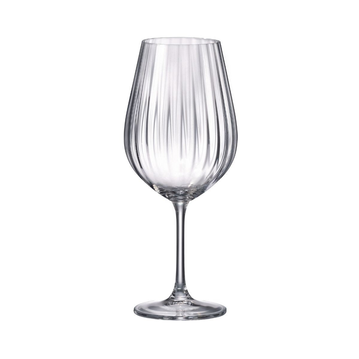 Set de 6 pahare pentru vin rosu, transparent, din cristal de Bohemia, 690 ml, Sarah Waterfall