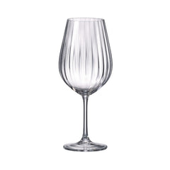 Set de 6 pahare pentru vin rosu, transparent, din cristal de Bohemia, 690 ml, Sarah Waterfall