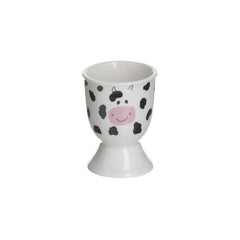 Set de masa pentru copii 4 piese roz / alb / negru din portelan Cow Inart