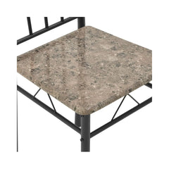 Set masa si scaune dining pentru 4 persoane , din metal si lemn, cu aspect de marmura, 120x68x75 cm, resp 34x40x90 cm