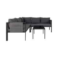 Set mobilier de terasa negru-gri din otel si poliester 192 / 192 cm Cannes House Nordic