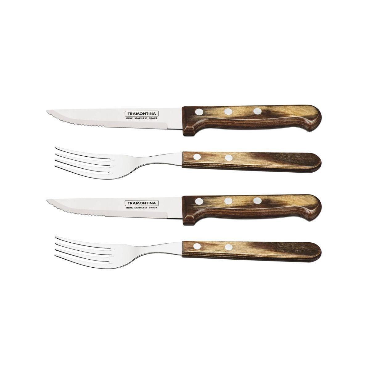 Set tacamuri 4 piese Gaucho Steak maro Tramontina