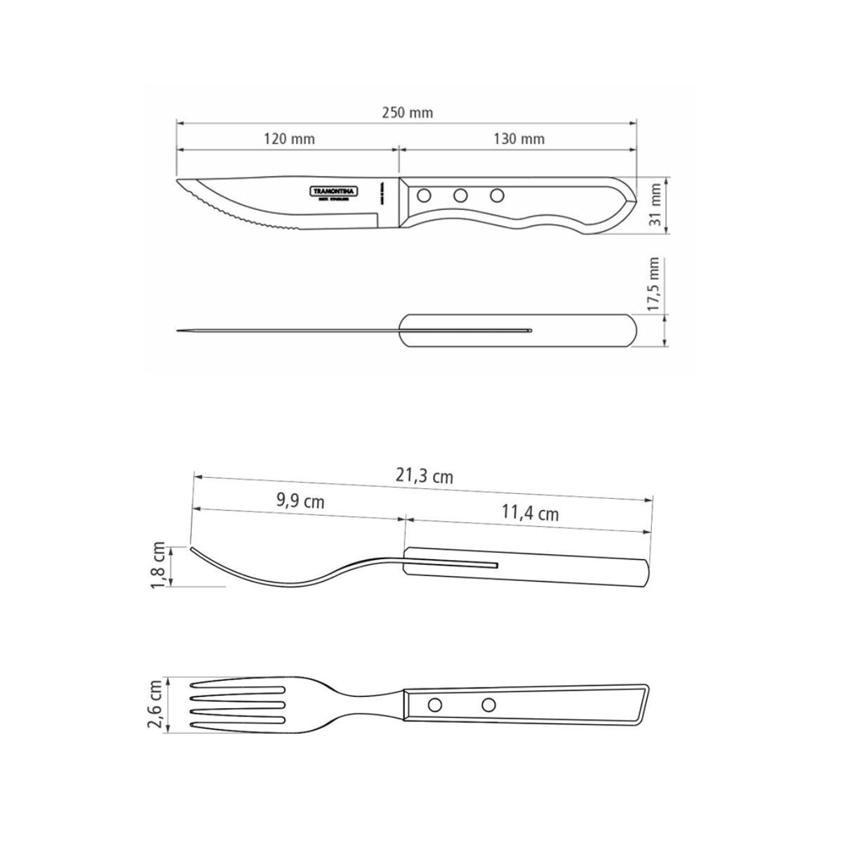 Set tacamuri 4 piese Jumbo Steak rosu Tramontina