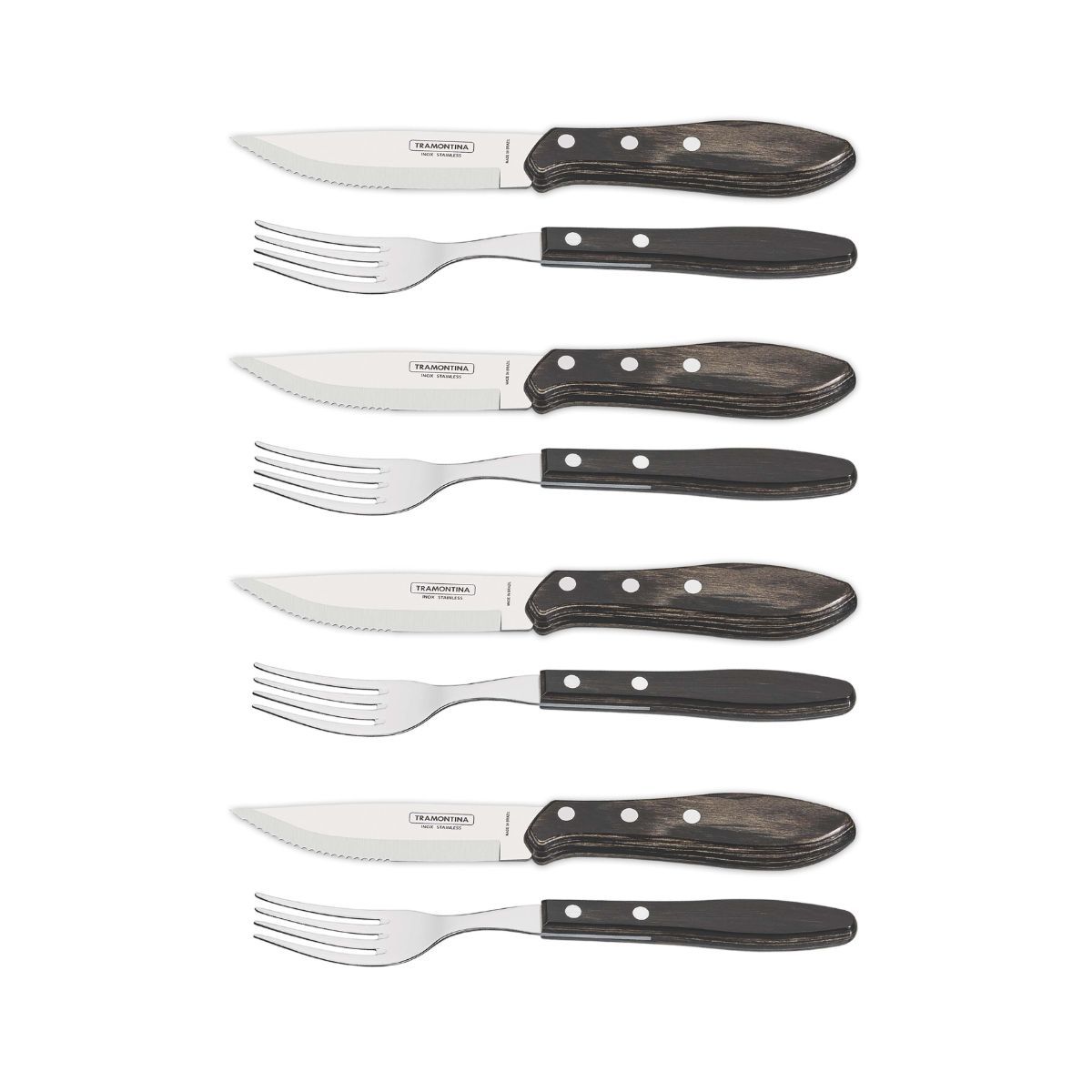 Set tacamuri 8 piese Steak Fandango maro Tramontina