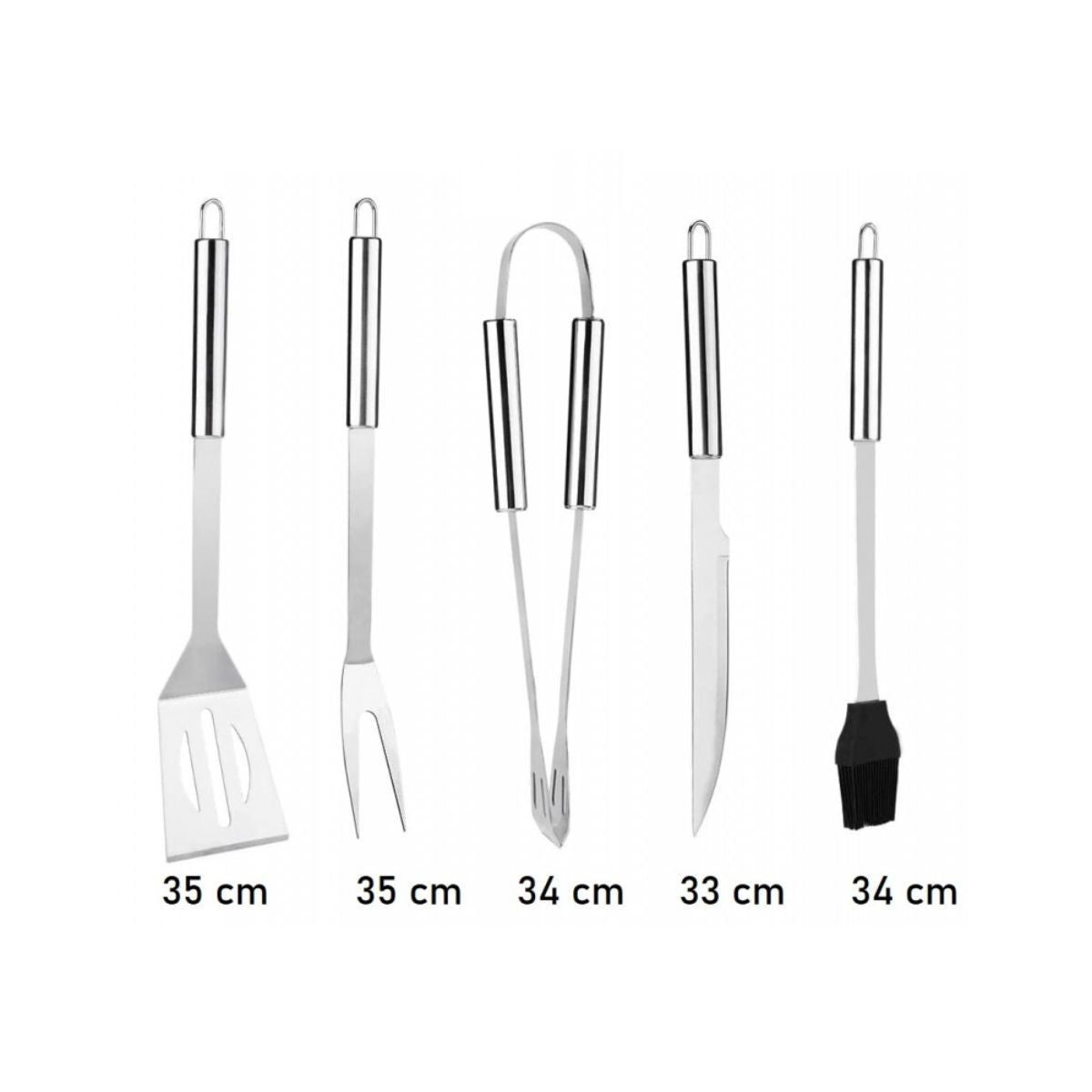 Set ustensile din inox, pentru gratar, 5 piese, Grunberg UG5PS