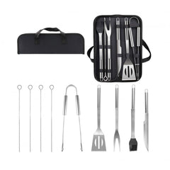 Set ustensile din inox, pentru gratar, 9 piese, Grunberg UG9PS