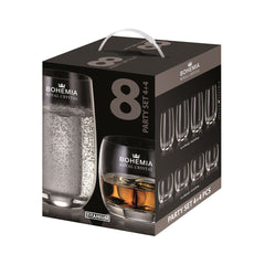 Set whisky, 4+4, din cristal de Bohemia, 350 ml + 470 ml, Party Set