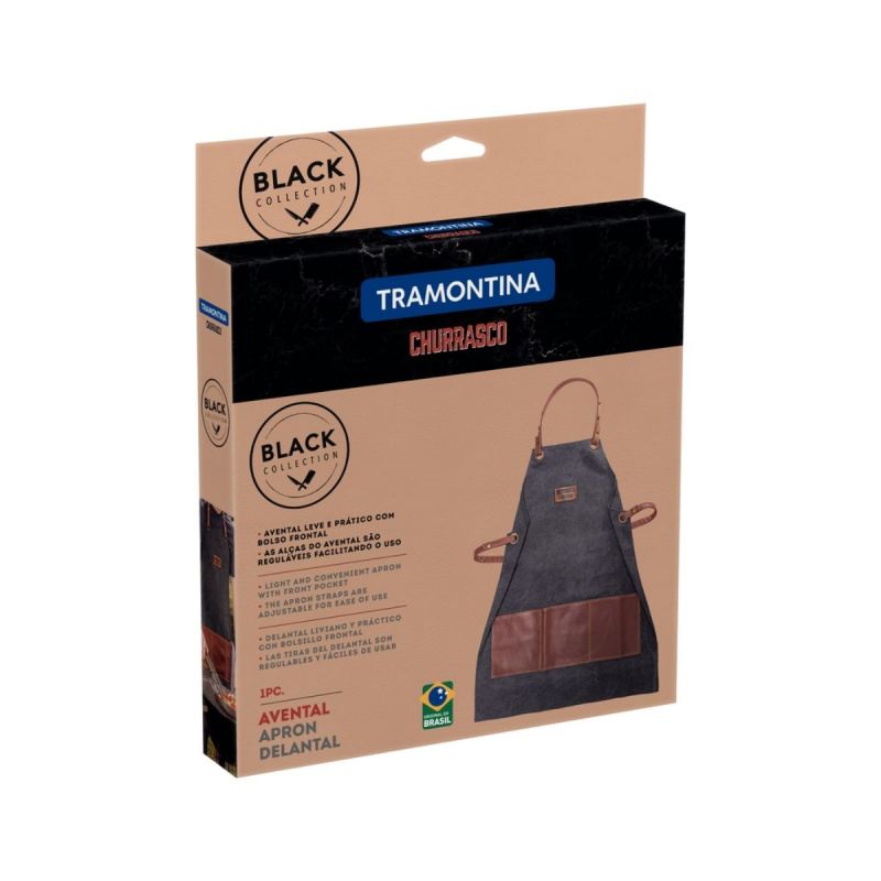 Sort de gatit pentru barbecue negru/maro din denim Churrasco Tramontina