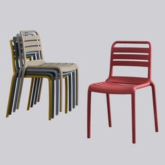 Scaun terasa/gradina rosu din polipropilena Valencia Haro