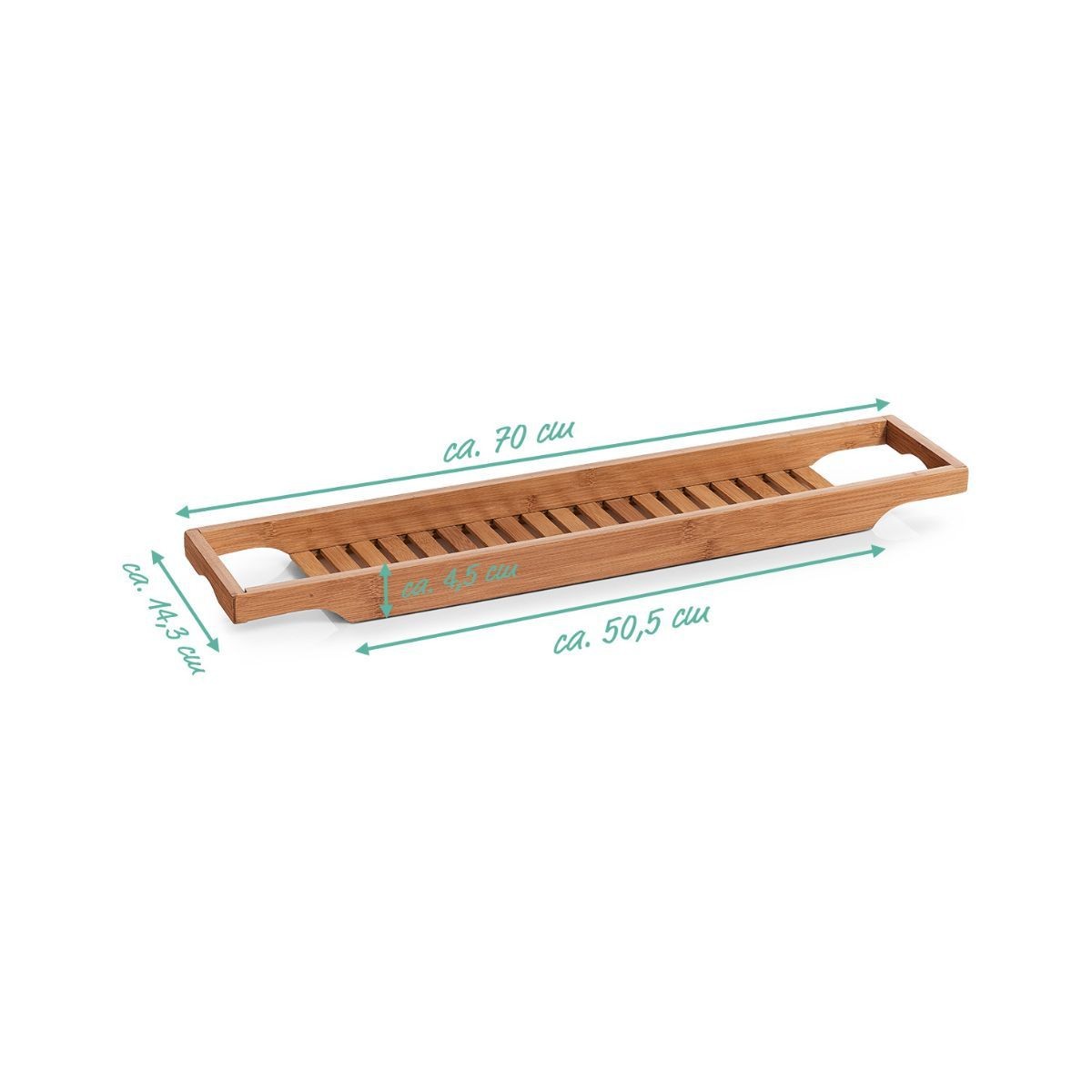 Suport de accesorii pentru cada, din bambus, 70 cm Bathtub tray Zeller