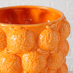 Suport decorativ pentru ghiveci, din ceramica,Ø17 cm portocaliu Orange Boltze
