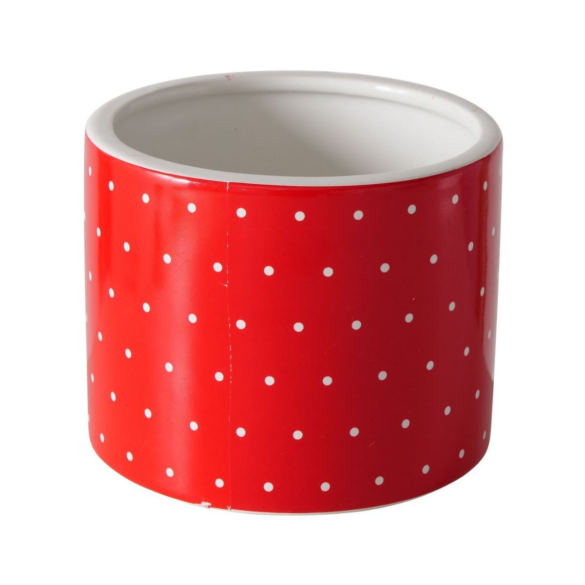 Suport decorativ pentru ghiveci, din ceramica, Ø10 cm, rosu Dots Lilly Boltze