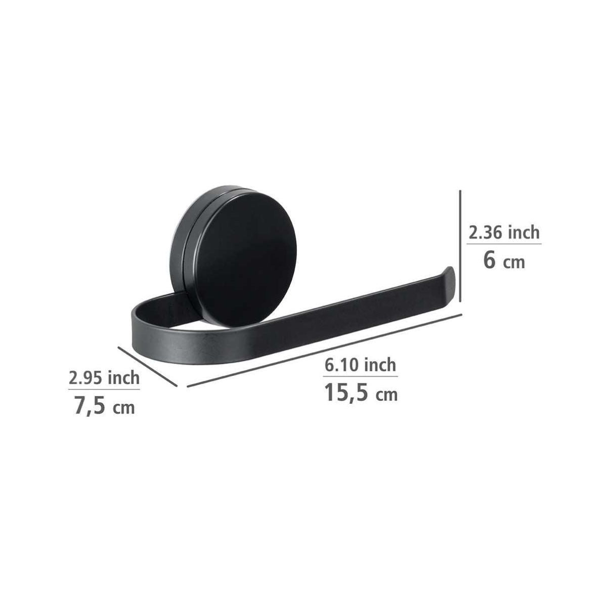 Suport negru din otel pentru hartie igienica, 15,5 x 7,5 x 6 cm Pavia Wenko