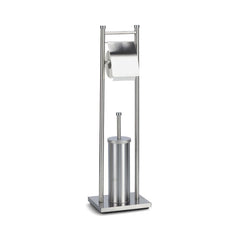 Suport pentru hartie igienica si perie toaleta, argintiu, din inox, 76 cm, Toilet Holder Zeller