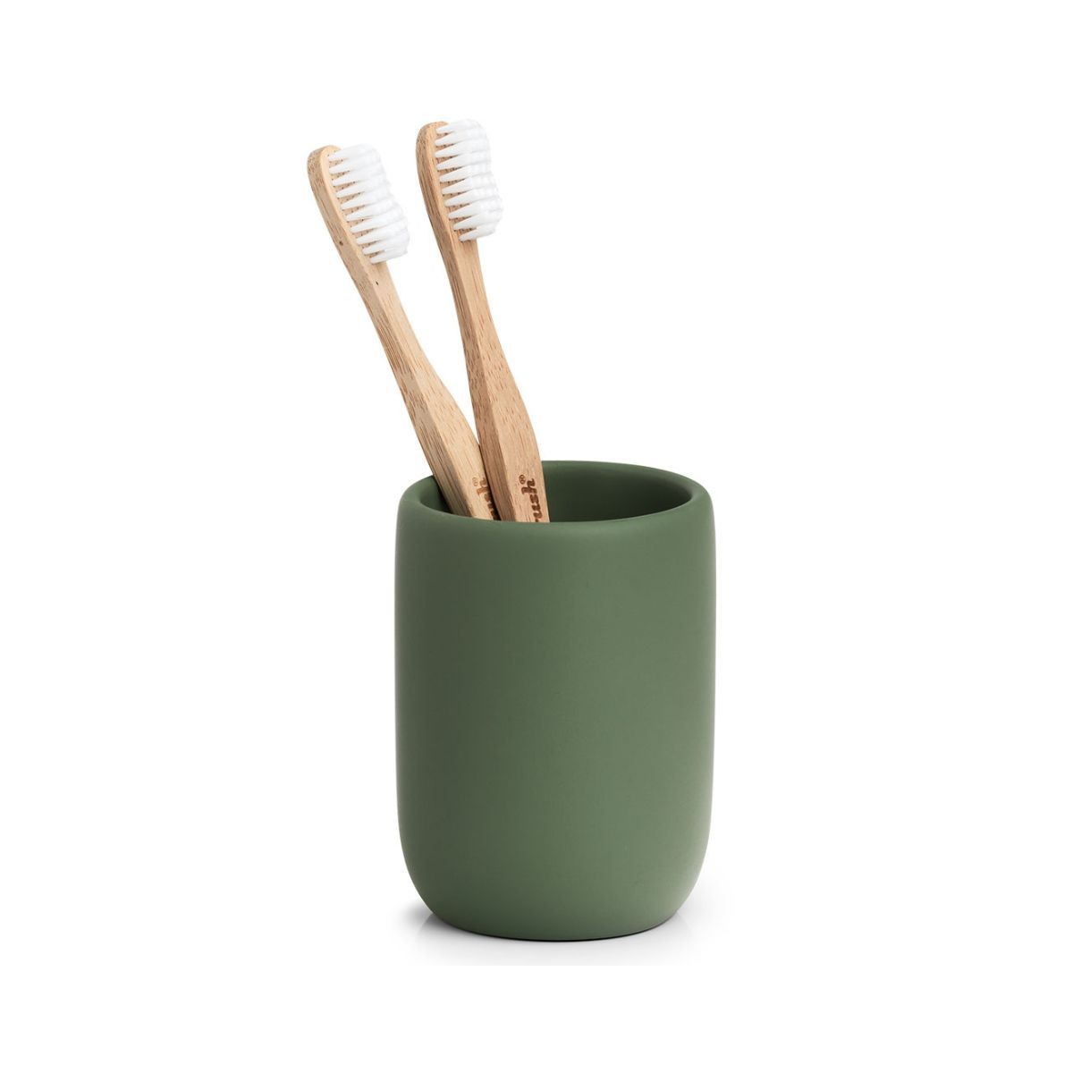 Suport pentru periuta de dinti, verde, din polirasina, 10 cm, Tumbler Modern Zeller