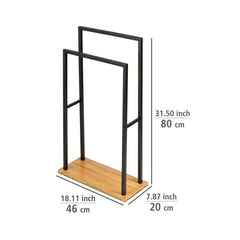 Suport pentru prosoape, din otel, bambus si sticla, 80 cm, Bambusa Wewnko