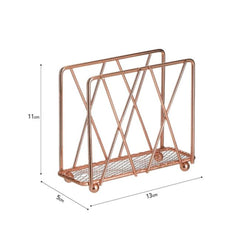 Suport pentru servetele metalic de culoare aramie 13x5x11 cm