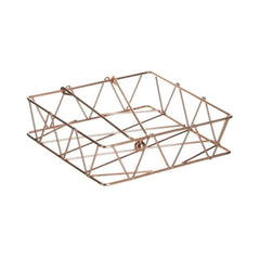 Suport pentru servetele metalic de culoare aramie 19x19x6 cm