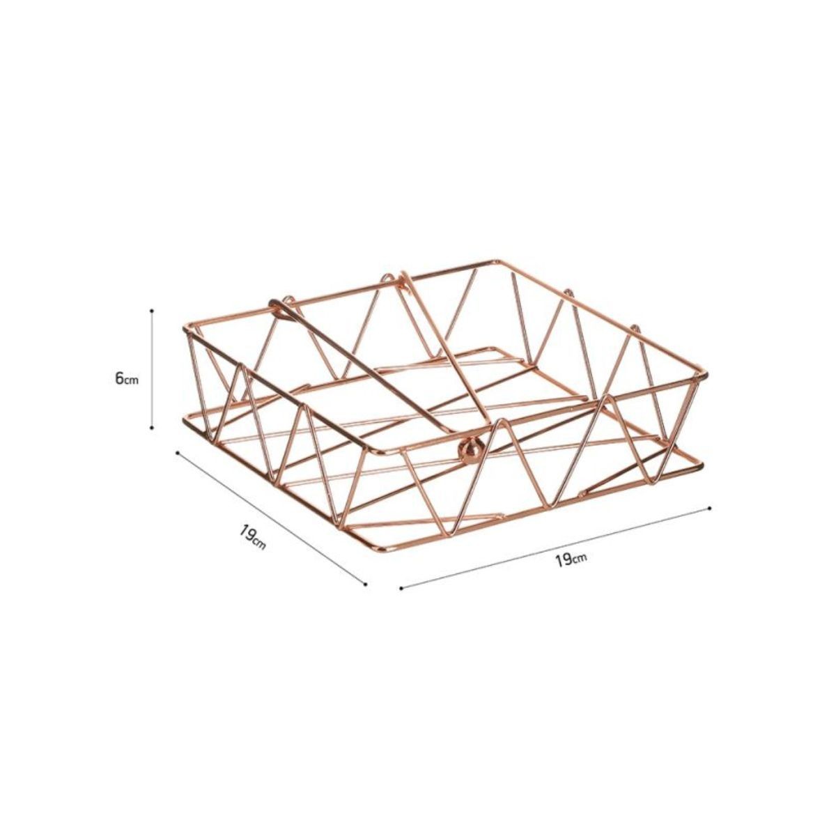 Suport pentru servetele metalic de culoare aramie 19x19x6 cm