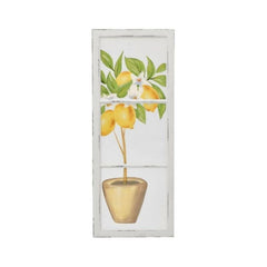 Tablou din lemn de brad si plastic 39x99 cm Lemons Antique Inart